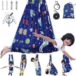 Sensory Swing Indoor for Kids Boys Girls, Space Astronaut Joy Swing for Bedro...